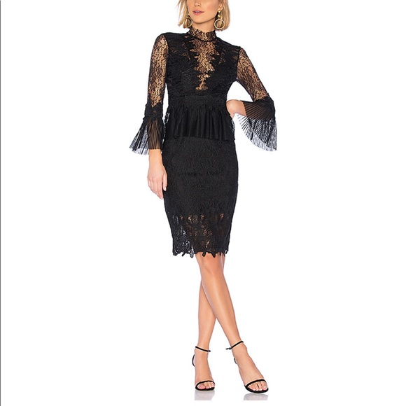 Bardot Frankie Black Lace Long Sleeve Dress - Picture 3 of 7